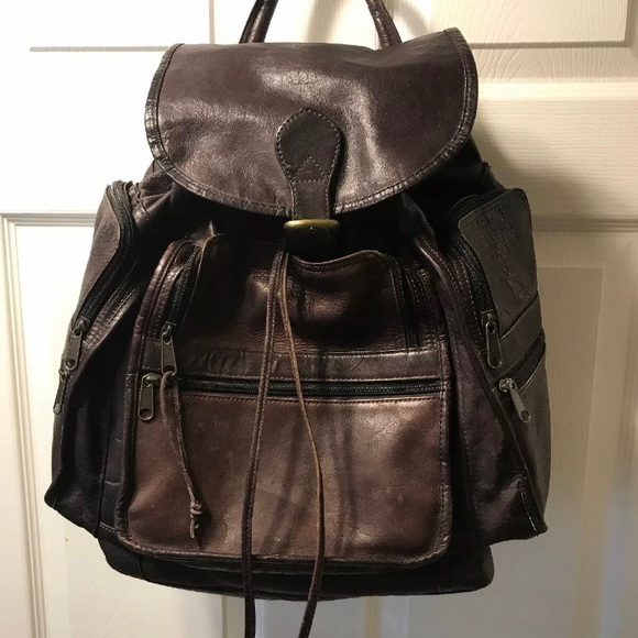 boulder ridge leather backpack